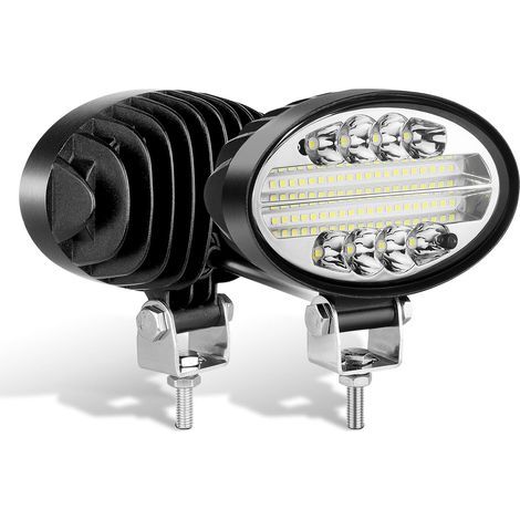 2PCS Phare de Travail LED, 4'' 48W phare led 12v Spot pour Voiture 4x4 Camion Tracteur SUV Bateau (1/5)