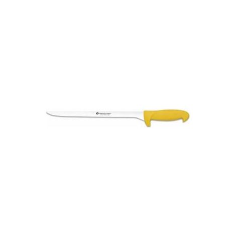 FPLUS cuchillo jamonero top cutlery , Marca: TOP CUTLERY,
Tamaño de la Hoja: 29.50 cm 
Tipo de Mango/Color: Polipropileron/Amarillo
