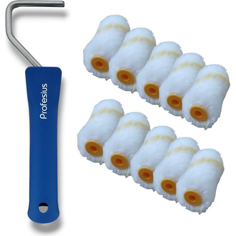 Lot de 10 rouleaux de radiateur de 5 cm avec étrier – Rouleaux de rechange, rouleaux à fil doré, rouleaux pour peinture et vernis (1/5)