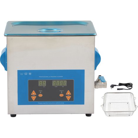 Nettoyeur Ultrasonique 9L 200W Acier Inoxydable 40KHz Machine de Nettoyage à Ultrasons avec Fonction Chauffage Prise UE 220-240V (1/5)