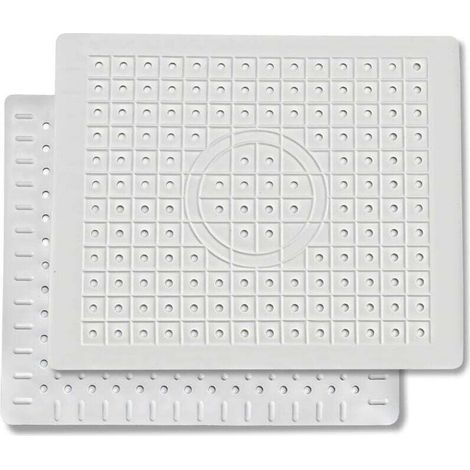 Set di 2 tappetini bianchi per lavello, 31 x 26 cm, tappetino per asciugare i piatti, tappetino protettivo per il fondo del lavello, tappetino per lavello a drenaggio rapido