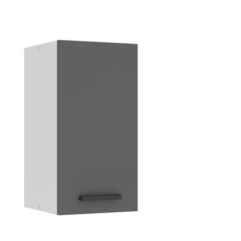 BELINI Meuble Haut Cuisine SG30 I Meubles de Cuisine - Mural, Rangements, 1 Porte I Taille: 29,6 x 30 x 58 cm I Armoire Murale avec Poignée en Métal I Couleur: Argent Mat (1/5)
