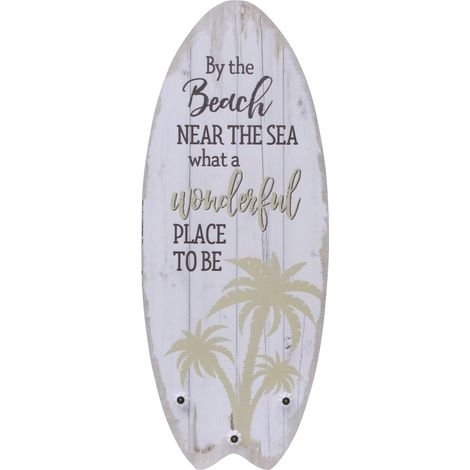 Plankenschild Wanddeko Beach mit 3 Haken (1/5)