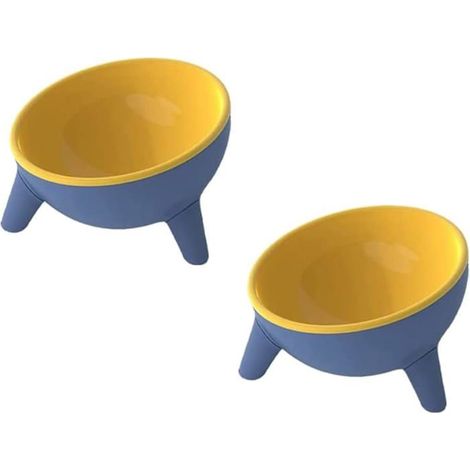BelleRise - Gamelles surélevées et inclinées pour chats, gamelles pour nourriture et eau surélevées, gamelles pour chatons, lot de 2 (1/5)