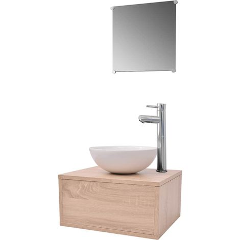 Maison Exclusive - 4-tlg. Badmöbel-Set mit Waschbecken und Wasser (1/5)