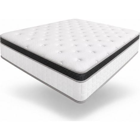 Matelas ressorts ensachés 140x200 cm , Épais 30cm, Ressorts Ensachés + 7 Zones de Confort, Respirant,Soutien solide,Blanc