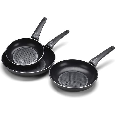Set de 3 poêles à induction, Surface en matériau recyclé, revêtement anti-adhésif et anti-rayures, tous feux, Lavable au lave-vaisselle, 20, 24, 28 cm, Set de 3 poêles (1/5)
