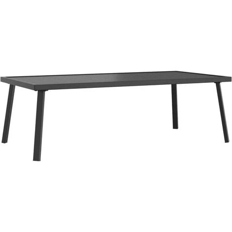 Table basse de jardin couleur anthracite, 110 x 55 x 35 cm, acier (1/5)