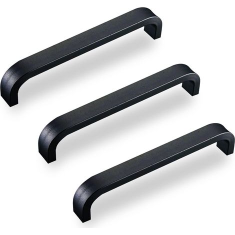 Poignées de porte, poignées en bois en alliage d'aluminium 96/128 mm, poignées de porte anodisées polies multicolores avec 10 vis (96 mm) (1/5)