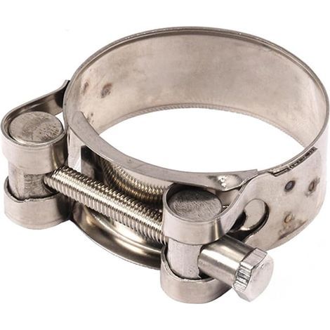 Moto Collier de tuyau d'échappement, Brides D'échappement Turbo,Collier de serrage du tuyau d'échappement Pinces Turbo en acier inoxydable Collier d'échappement (44-47mm) (1/4)