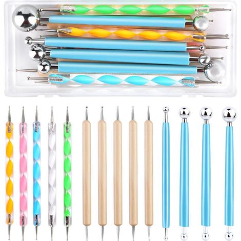 Punktierung Werkzeug Set 14-teilig Dotting Tools Steine Aufbewahrungsbox (1/5)