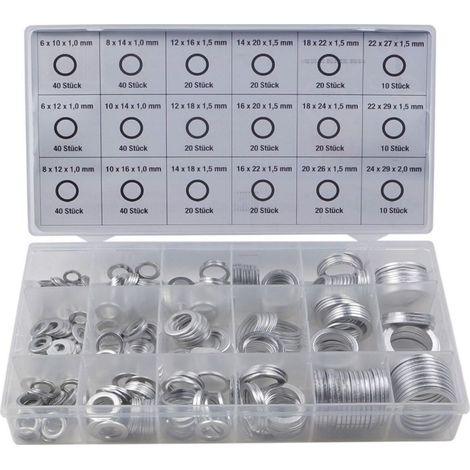 Joint D'etancheite Aluminium - Lot De 450 Pieces - Pour Remplacement De Joints Uses Ou Endommages - Set De Rondelles Etanches (1/5)