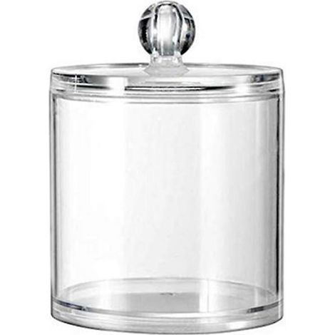 Transparente Acryl-Aufbewahrungsdose mit Deckel für Wattestäbchen, Süßigkeiten und Schmuck – 6,9 x 10,9 cm (1/5)