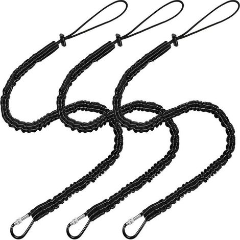 corde de sécurité pour outils -Protection antichute -Corde de sécurité rétractable avec mousqueton -Ensemble de trois pièces (1/5)