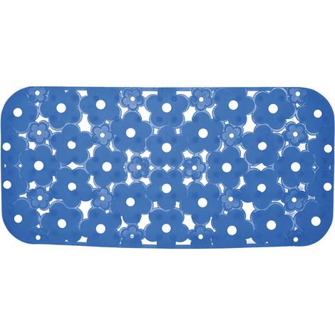 GEDY Tappeto Antiscivolo Margherita Vasca 35X72 Cm Azzurro Trasparente (1/5)