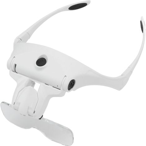 Lunettes-loupe frontales LED rechargeables USB, 5 lentilles interchangeables (1.0X à 3.5X) pour travaux minutieux et bricolage (1/5)