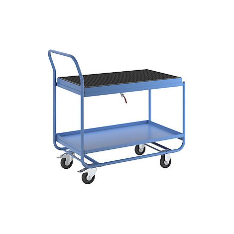 Mesa rodante  con cubeta colectora  rejilla y grifo de descarga