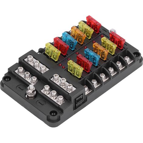 Wasserdichter 12-fach-Sicherungskasten mit LED-Anzeigen für Boote und Fahrzeuge (1/5)
