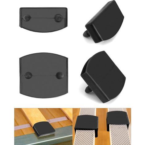 36 embouts de sommier en plastique, supports de lattes latérales et centrales de rechange pour lits simples, doubles et king size (55 mm x 9 mm à l'intérieur) (1/5)