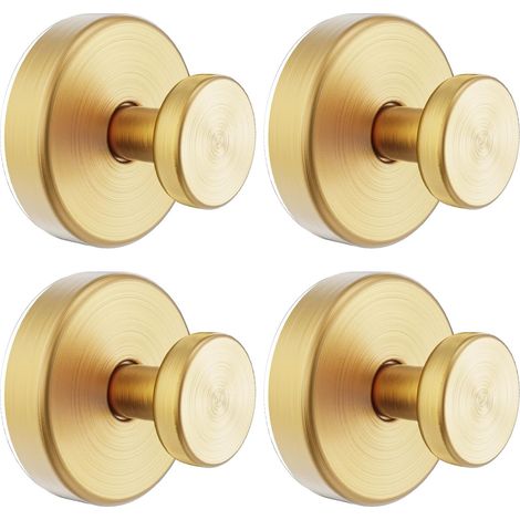 Saugnapfhaken für Glasfenster, Spiegel und Girlanden – Handtuch- und Bademantelhaken zum Aufhängen ohne Bohren für Duschräume – Gold (4er-Set)