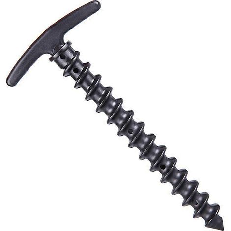Piquets de tente à visser, 10 pièces, noirs, robustes, en nylon. (1/5)