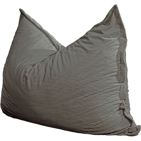 Pouf Velours Côtelé déhoussable - 140x180 cm Gris foncé Bananair Fabriqué en France (1/5)