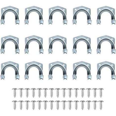15 Pack Heavy Duty Multi Tool Hooks for Home and Garage Storage - Non-Slip Wall Mount Double Hooks for Warehouse, Garage, Shed, Garden Tools (1/4)