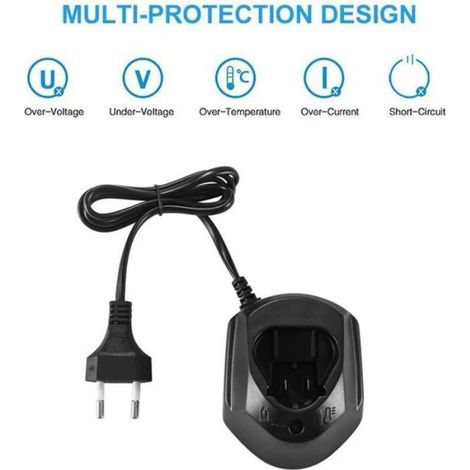 Chargeur de batterie Li-ion - LUSKYKA - Compatible Bosch 10,8/12V - Modèle AL1115CV (1/4)