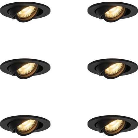 QAZQA 102832 - Spot encastrable - 6 pièces - Ø 10 cm - - éclairage intérieur - Salon I Chambre I Cuisine I Salle à manger