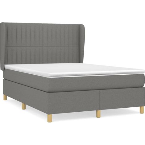 Maison Exclusive - Giroletto a Molle con Materasso Grigio Scuro 140x200cm Tessuto (1/5)