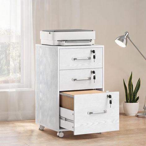 Meuble de rangement de bureau blanc 40 x 40 x 69,5 cm (1/5)