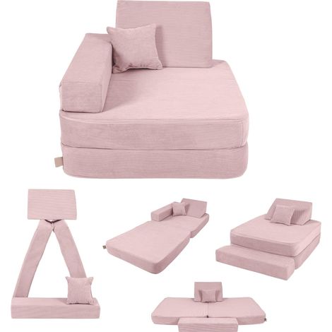 Angelove Fauteuil pliant pour enfant à partir de 1 an et matelas de jeu - Rose