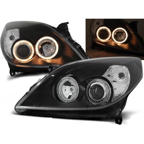 Paire de feux phares Opel Vectra C 05-08 angel eyes noir-27361700 (1/2)