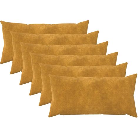vidaXL Cushion Cover 6 pcs HEERLEN Yellow 40 x 70 cm Microfiber Fleece (1/5)