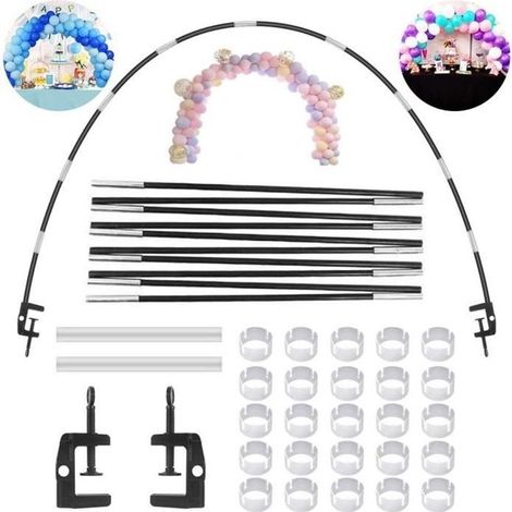 Kit de Arche Ballon de Table, Base Ballon Kit Ballon Arche pour Ballon Noir Kit de Support de Ballon de Table pour (1/4)