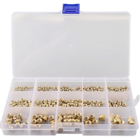 Coffret de 300 inserts filetés en laiton M2 et M2,5 pour vis M3, M5 (1/5)