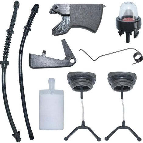 Kit ressort de verrouillage de gâchette d'accélérateur, filtre à carburant, ligne de retour pour Husqvarna 445 445E 450 450E tronçonneuse remplace 544099801, 577535101 (1/5)