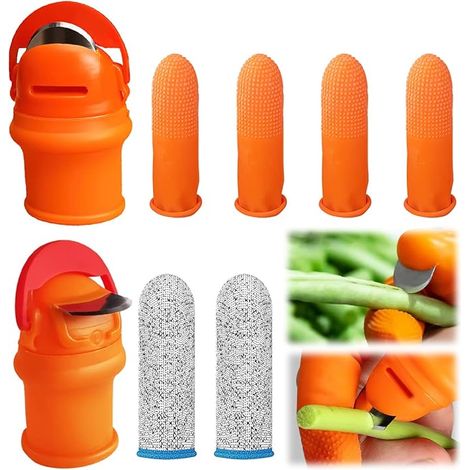 Lntyq Coupeur de Pouce de Jardinage, 8 Pcs Couteau de Jardin en Silicone, Gardening Thumb Knife, Outillage de Jardin, pour Le Jardinage, La RéColte de LéGumes et de Fruits