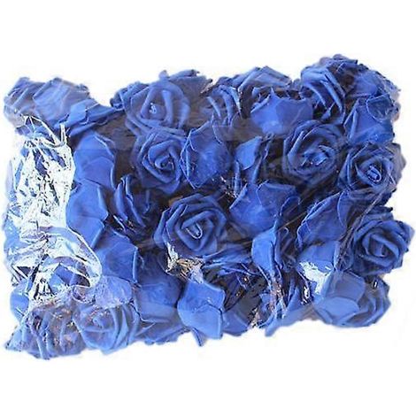 100 roses artificielles en mousse PE unie, magnifiques, pour mariage et fête.bleu saphir (1/5)