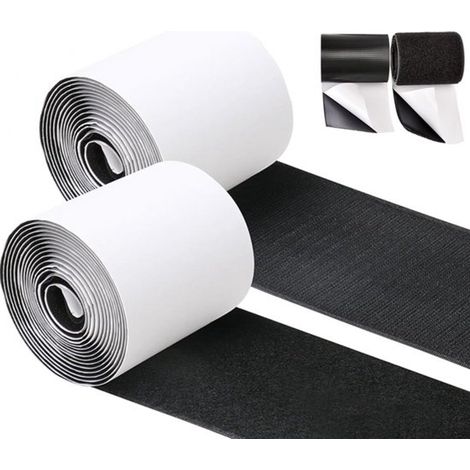 Velcro extra résistant auto adhésif dimensions 3 m x 10 cm rouleau extra large et bande de fixation pour coussins canapé et travaux de couture (1/5)
