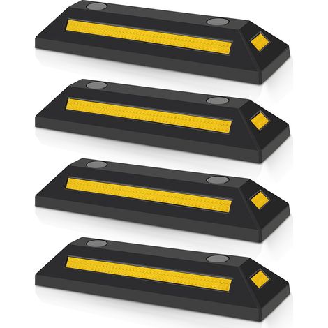 TolleTour 4X Radstopper Abstand Anfahrschutz Set Reflexband schwarz Ebonite-Hartkautschuk (1/5)