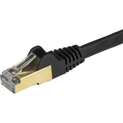 2M CAT6A PATCH CABLE - BLACK CAT 6A NETWORK CABLE - STP (1/3)