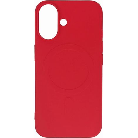 Coque MagSafe en silicone liquide pour iPhone 16 - Rouge