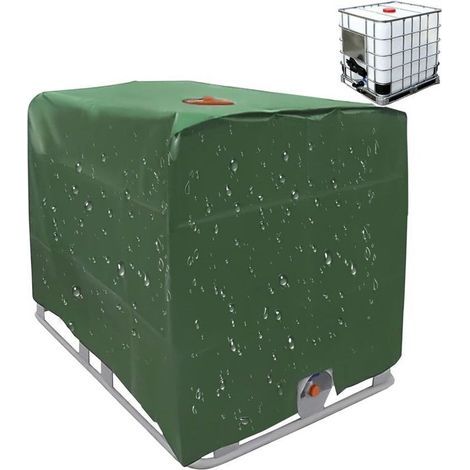 IBC Couvercle de protection pour réservoir d'eau de pluie 1000 litres Protection contre la poussière et le soleil Protection contre les intempéries 120 x 100 x 116 cm (1/4)