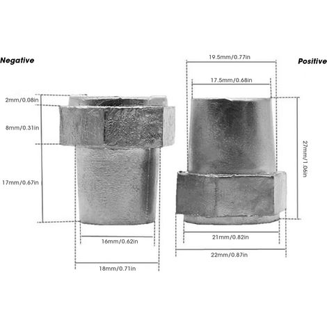 Autoteile: Batterieklemmen für Modifikationen, Batteriereparatur- und Modifikationsteile, Batterieklemmenverbinder, reines Blei 8 mm, 2 Stück. (1/5)