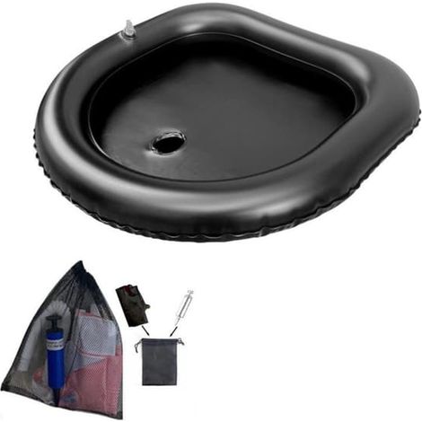 Bac à shampoing gonflable de chevet avec bonde - Plateau de lavage de cheveux portable pour personnes âgées et femmes enceintes, compatible avec divers shampoings et après-shampoings (1/5)