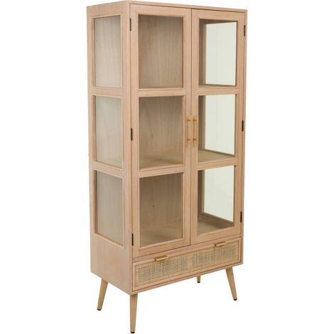 Vitrina de madera y rejilla marrón 72x40.5x158.5 (1/5)