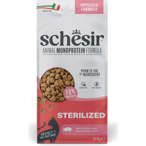 Alimento seco para gatos Schesir Monoprotein Sterilized Jam贸n 10 kg (1/2)