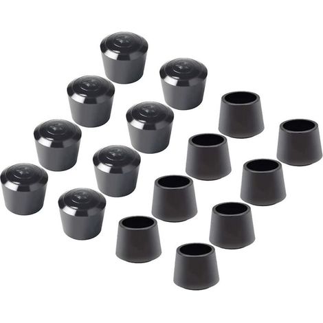 Confezione da 16 protezioni per gambe di sedia, tappi in gomma per gambe di sedia, diametro interno - 7/8 pollici / 22 mm, nere
