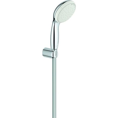 GROHE New Tempesta Ensemble de douchette - 2 types de jet - rond - avec support - flexible lisse - 125cm - chrome (1/9)
